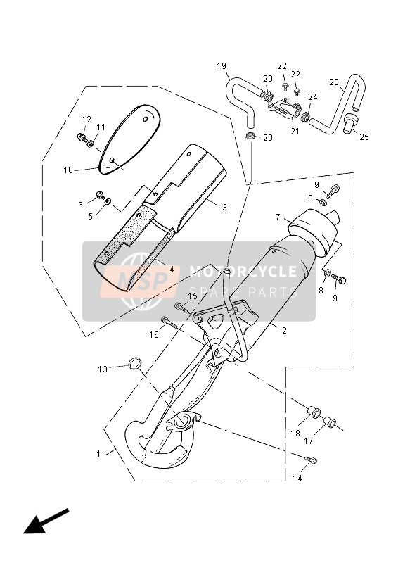 Yamaha YN50 NEOS 2012 Exhaust for a 2012 Yamaha YN50 NEOS